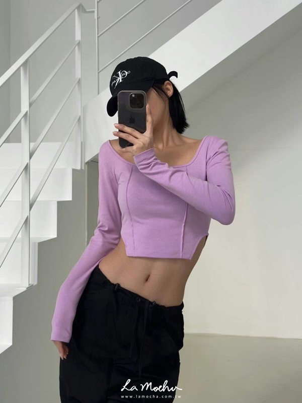 縮腰側邊簍空性感上衣(闆娘.花花清單)